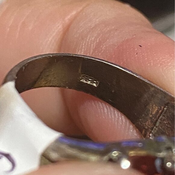 Ring Size 7.5 Garnet Sterling Silver 925 Women Semi-Precious Stone - Picture 10 of 12